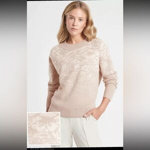 Athleta beige /tan Crew Neck Sweater